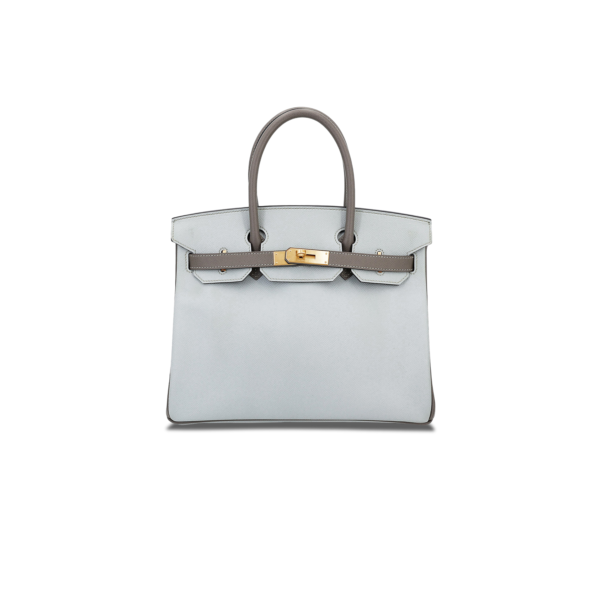 HERMÈS MASTER BIRKIN 25 PEARL GREY GOATSKIN WITH ELEPHANT GREY GOLD BUCKLE 3643937200 (25*20*13cm)